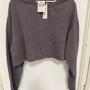 New Gray Cropped Top